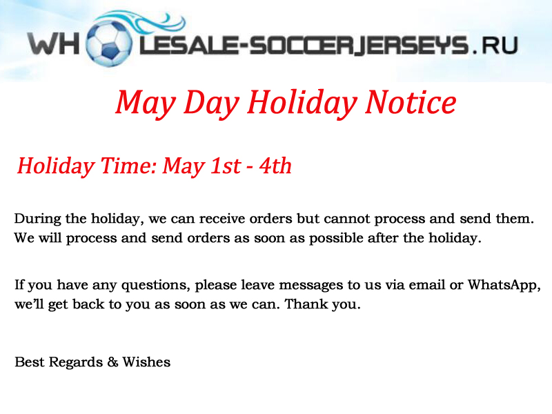 May Day Holiday Notice